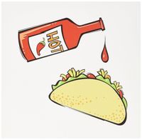 3dRose Hot Sauce Dripping on Taco, Greeting Cards, Set of 6 (gc_175608_1)