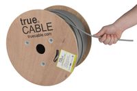 Cat6 Plenum Shielded (CMP), 1000ft, Gray, 23AWG Solid Bare Copper, 550MHz, ETL Listed, Overall Foil Shield (FTP), Bulk Ethernet Cable, trueCABLE
