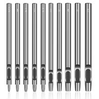 10Pcs Leather Hole Punch Cutter 0.5mm-5mm Leather Working Tools for Leather Watch Bands Belts Canvas Paper Plastics Round Hollow Hole Punch Cutter Tool (Round Hole Punch)