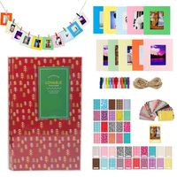 Ngaantyun Accessory Bundle Kit for Fujifilm Instax Mini 9 8 90 8+ 7s 25 26 50s 70 Mini Liplay Instant Camera (84 Pocket Album, 20 Sticker, 10 Wall Hanging Frames, 10 Clips with String)- Red Tree
