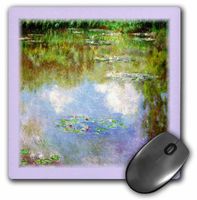 3dRose LLC 8 x 8 x 0.25 Inches Mouse Pad, Monet's Water Lilys with Violet Border (mp_45041_1)