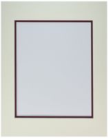 Pack of 20 11x14 Cream/Maroon Double Mats Mattes with White Core Bevel Cut for 8x10 Photo + Backing + Bags