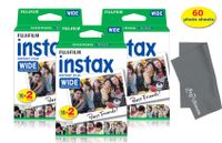 Fujifilm Instax Wide Instant Film for Fuji Instax Wide 210 200 100 300 Instant Photo Camera+ Fiber Micro PRO ULTIMATE Cloth (60 Photo Sheets)