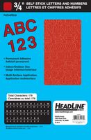 Headline Sign 31913 Stick-On Vinyl Letters and Numbers, Red, 3/4-Inch