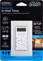 myTouchSmart In-Wall Digital Timer, 4 Programmable On/Off Buttons, 2 Easy On/Off Buttons, 24 Hour Daily Cycles, Blue LED Indicators, with Battery Backup, for Indoor/Outdoor Lights, Fans, 26893