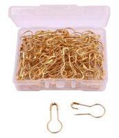 Shapenty 21mm/0.8 Inch Small Metal Gourd Safety Pins Bulb Guard Calabash Quilting Sewing Pin Bead Needles for DIY Craft Home Accessories, 120PCS (Gold)