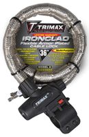 Trimax TG2236SX High Security Armor Plated Stainless Steel Locking Cable (36" Length x 22mm) with Quick Release Tubular Mounting Bracket