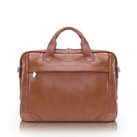 McKlein, S Series, MONTCLARE, Pebble Grain Calfskin Leather, 13" Leather Tablet Briefcase, Brown (15494)