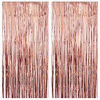 USHOT 2Pcs Foil Curtains Backdrop Tinsel Backdrop Wedding Birthday Party Stage Decor