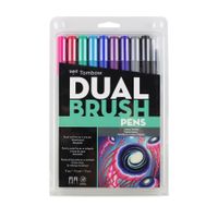 Tombow 56188 Dual Brush Pen Art Markers, Galaxy, 10-Pack. Blendable, Brush and Fine Tip Markers