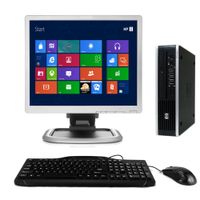 HP Elite 8000 USFF Windows 10 Desktop Computer C2D 3.0 PC 4GB 160GB DVD ROM WiFi 17 Inch LCD Monitor - keyboard - Mouse (Certified Refurbished)