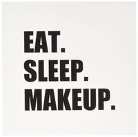 3dRose Greeting Cards, 6 x 6 Inches, Pack of 6, Eat Sleep Makeup Text Gifts, Black (gc_180421_1)