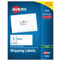 Avery Address Labels for Copiers, 2 x 4-1/4, Box of 1,000 (5352)