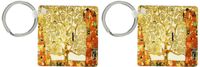 3dRose A Photo Of Klimt Painting The Tree Of Life - Key Chains, 2.25 x 4.5 inches, set of 2 (kc_100417_1)