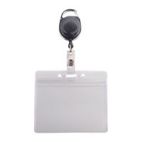 ADVANTUS Horizontal Badge Holder/Carabiner-Style ID Card Reel Combo Pack, 3.75" x 2.58" Size, 10/Pack (91130)