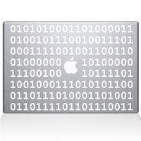 The Decal Guru Binary Decal Vinyl Sticker, 15" MacBook Pro (2015 & Older Models), White (1409-MAC-15P-W)