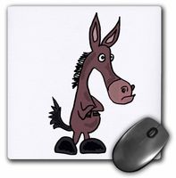 Funny Stubborn Mule Cartoon - Mouse Pad, 8 by 8 inches (mp_200121_1)
