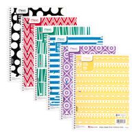 Mead Spiral Notebooks, 1 Subject, Wide Ruled Paper, 90 Sheets, 10-1/2" x 7-1/2", Assorted Designs, 12 Pack (38216)