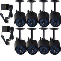 VideoSecu 8 CCTV IR Infrared Day Night Vision Weatherproof Bullet Security Camera 520TVL High Resolution for Home DVR Surveillance System with Power Supplies WK0