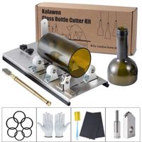 Kalawen Glass Bottle Cutter Bottle Cutter for Cutting Wine Beer Whiskey Alcohol Champagne with Glass Cutter Tool Kit Gloves Fixing Rubber Ring