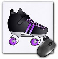 3dRose LLC 8 x 8 x 0.25 Inches Mouse Pad, Black/Purple Roller Skate (mp_35465_1)