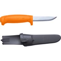 Morakniv Craftline Basic 511 High Carbon Steel Fixed Blade Utility Knife & Combi-Sheath, 3.6", Orange