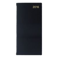 Lett's 2016 Sterling Week to View, Vertical, Black, 6.625" x 3.25" (C33SUBK-16)