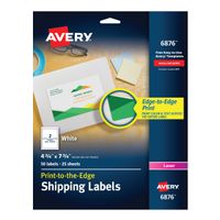 Avery Color Printing 4 3/4 x 7 3/4 Inch White Labels 50 Count (6876)
