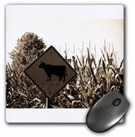 3dRose LLC 8 x 8 x 0.25 Inches Cow Crossing Sepia Tone Mouse Pad (mp_6836_1)