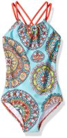 Kanu Surf Girls' Toddler Beach Sport Halter One Piece Swimsuit, Jasmine Multi, 2T