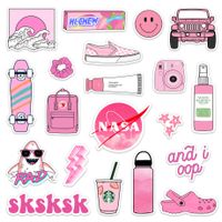 VSCO Pink Vinyl Sticker Set for Water Bottles and Laptops