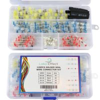 120PCS Solder Seal Wire Connectors, Waterproof Insulated Heat Shrink Butt Connectors, Marine Automotive Copper Connectors Kit
