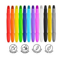 Easy Face Paint Crayons - Non-Toxic Face Painting Kit - 12 Colors Including Silver and Gold - Washable Face Paint for Kids - Twistable Face and Body Paint Markers - Water Based Face Paint Pens