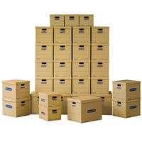 Bankers Box SmoothMove Classic Moving Kit Boxes, Tape-Free Assembly, Easy Carry Handles,)20 Small 5 Medium 5 Large, 30 Pack (7716501