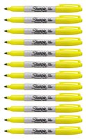 Sharpie Color Burst Permanent Markers, Fine Point, Yellow, Box of 12 (1948362)