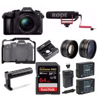 PANASONIC LUMIX G85 4K Mirrorless, 12-60mm Power O.I.S Lens, Dual I.S, 3" Touch LCD + Video Cage Mic Bundle