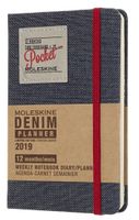 Moleskine Limited Edition Denim Collection 12 Month 2019 Weekly Planner, Hard Cover, Pocket (3.5" x 5.5") Black