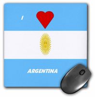 3dRose LLC 8 x 8 x 0.25 Inches Mouse Pad, I Love Argentina (mp_51542_1)