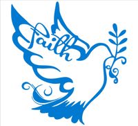 Faith Holy Spirit Dove - Vinyl 5" (Color: Blue) Decal Laptop Tablet Skateboard car Windows Stickers