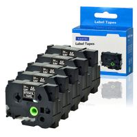 SuperInk 5 Pack Compatible for Brother P-Touch STE Label Tape STe-151 ST-151 STe151 ST151 Black on Clear Mobile Stencil Tape for Brother P-Touch Printer PT-P900W PT-E500 PT-D600 (1"x 9.8'',24mm x3m)