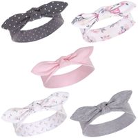 Hudson Baby Unisex Baby Cotton and Synthetic Headbands, Pink Floral, 0-24 Months
