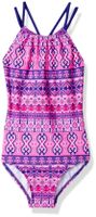 Kanu Surf Girls' Toddler Jasmine Beach Sport Halter One Piece Swimsuit, Mahina Pink, 3T