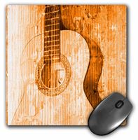 3dRose LLC 8 x 8 x 0.25 Inches Mouse Pad, Earth Orange Guitar Music Instruments (mp_29322_1)