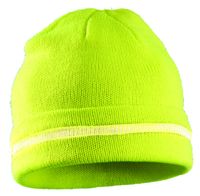 Occunomix LUX-KCR-Y Knitted Reflective Beanie, High-Vis Yellow, Reflective Stripe, One Size
