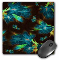 3dRose LLC 8 x 8 x 0.25 Inches Mouse Pad, Whimsical Vintage Brown and Blue Floral Dream (mp_76941_1)