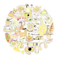 VSCO Aesthetic Vinyl Stickers, 35 Pack Decals Fashion Trendy Waterproof Teens VSCO Girl Essential Stuff for HydroFlask Water Bottle, Phone, Travel Extra Durable, Photo Sharing (Yellow Fresh)