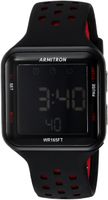 Armitron Sport Unisex 40/8417BRD Red Accented Digital Chronograph Black Perforated Silicone Strap Watch