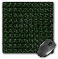 3dRose LLC 8 x 8 x 0.25 Inches Mouse Pad, Dark and Bright Green Double Hearts Pattern (mp_168539_1)