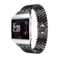 MoreToys Stainless Steel Sports Replacement Accessories Watch Bands Wristband Strap for Fitbit Ionic Smartwatch (Black)