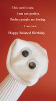Quiplip Belated Birthday Sock (6-Pack) Greeting Cards